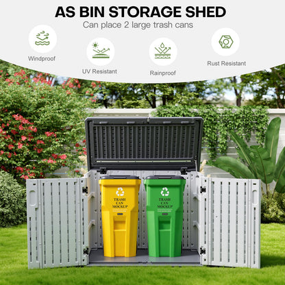 Large Outdoor Plastic Garden Storage Box with Hinged Lid