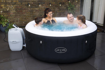 2-4 Person Round Inflatable Hot Tub with 120 Air Jets