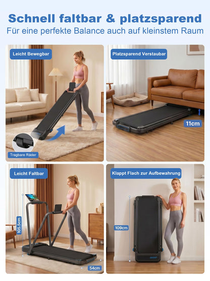 6-in-1 Folding Walking Pad with 10% Incline, 3.0HP Motor, Handle Bar & App Connectivity