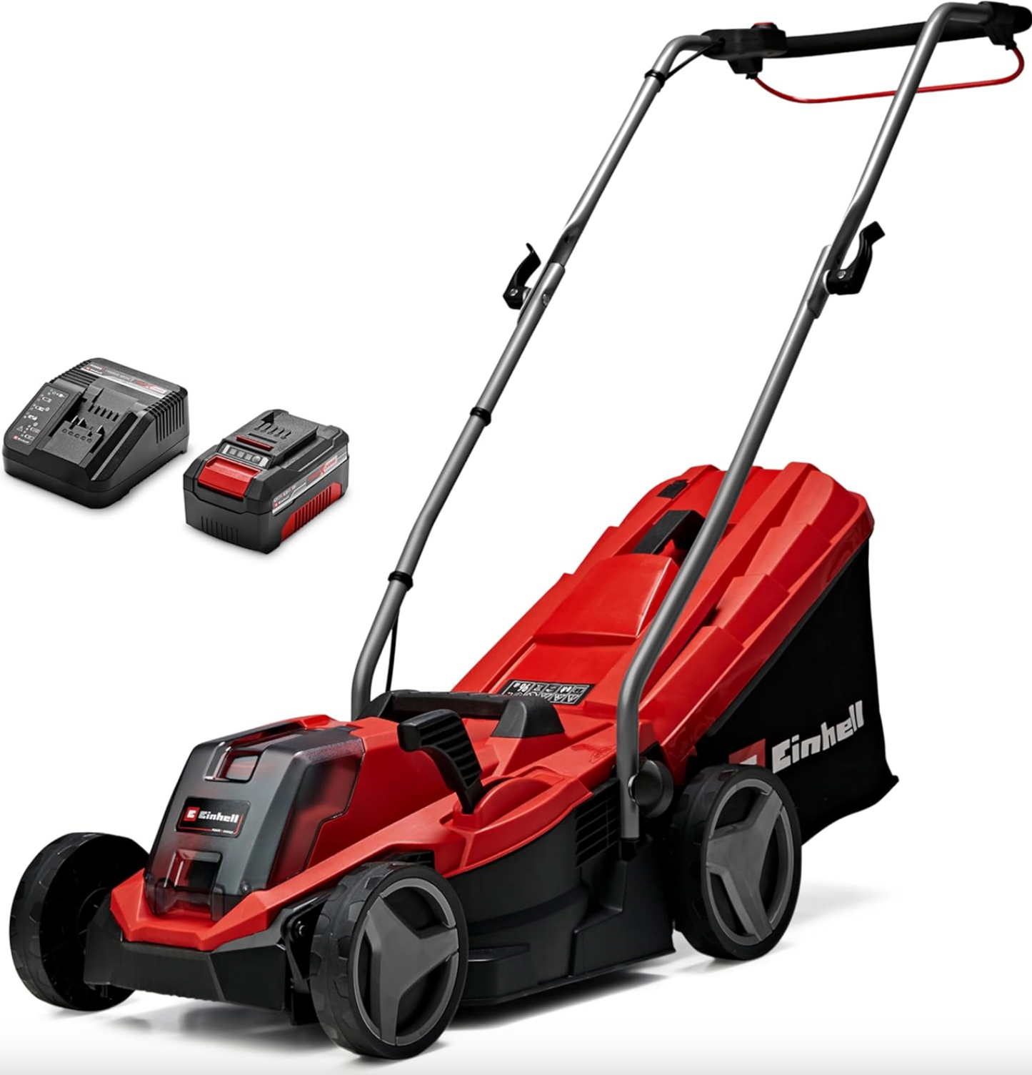 18V Brushless Cordless Lawn Mower with 33cm Cutting Width, Battery & Charger