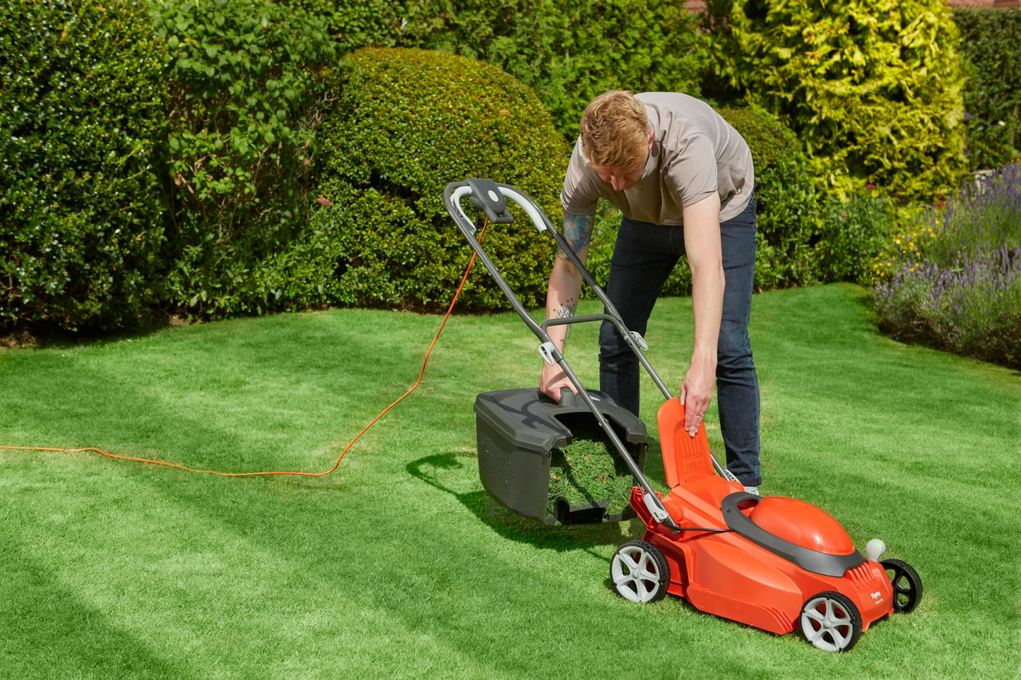 1600W Electric Lawn Mower with 38cm Cutting Width & 45L Grass Box