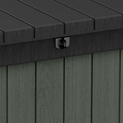 511L Outdoor Garden Storage Box with Wood Effect Finish & Seating