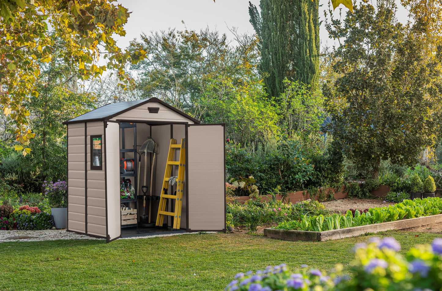 6 x 5ft Apex Garden Storage Shed with Double Doors, Window & Floor
