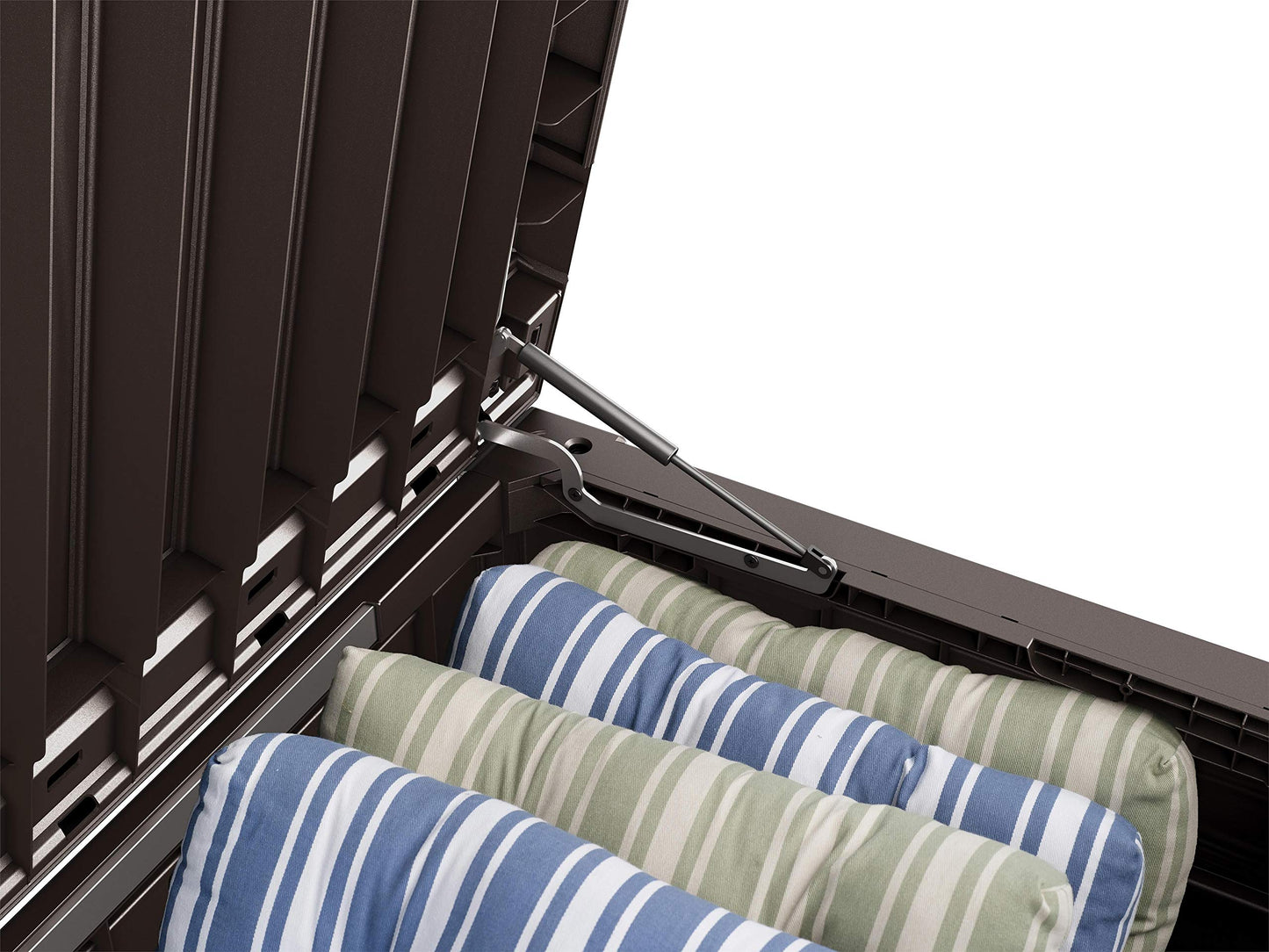 570L Outdoor Garden Storage Box with Wood Effect Finish & Seating