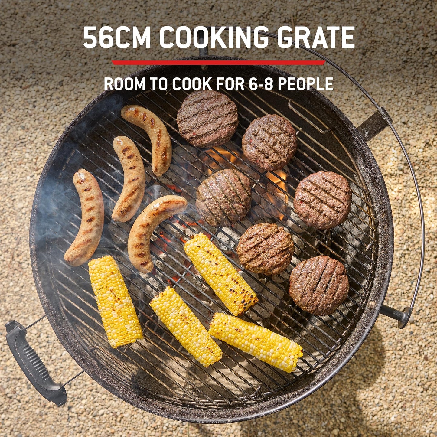 57cm Premium Charcoal Kettle Barbecue with Stand & Wheels