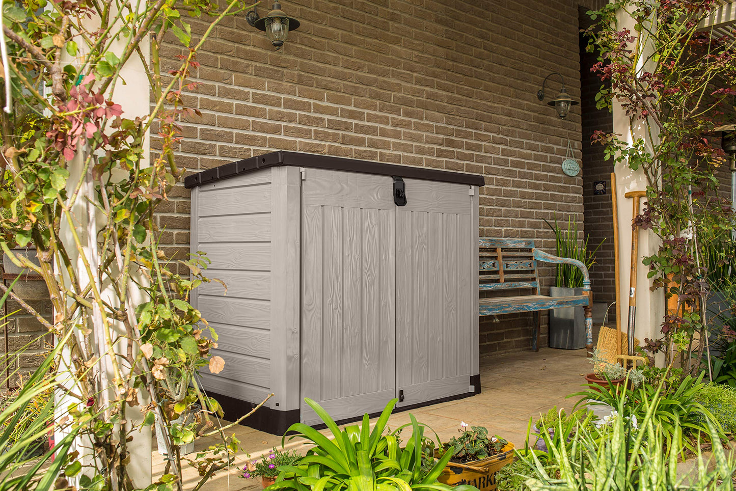 1200L Outdoor Garden Storage Shed with Lift-Up Lid & Double Doors