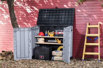 880L Outdoor Garden Storage Shed with Lift-Up Lid & Front Doors