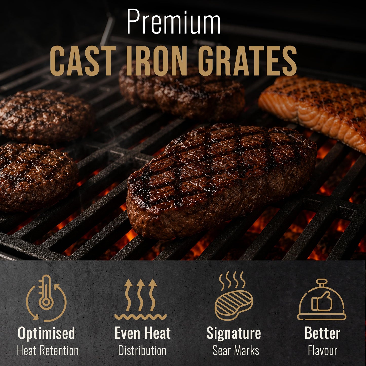 XXL Charcoal Smoker Barbecue with Adjustable Coal Tray & Thermometer