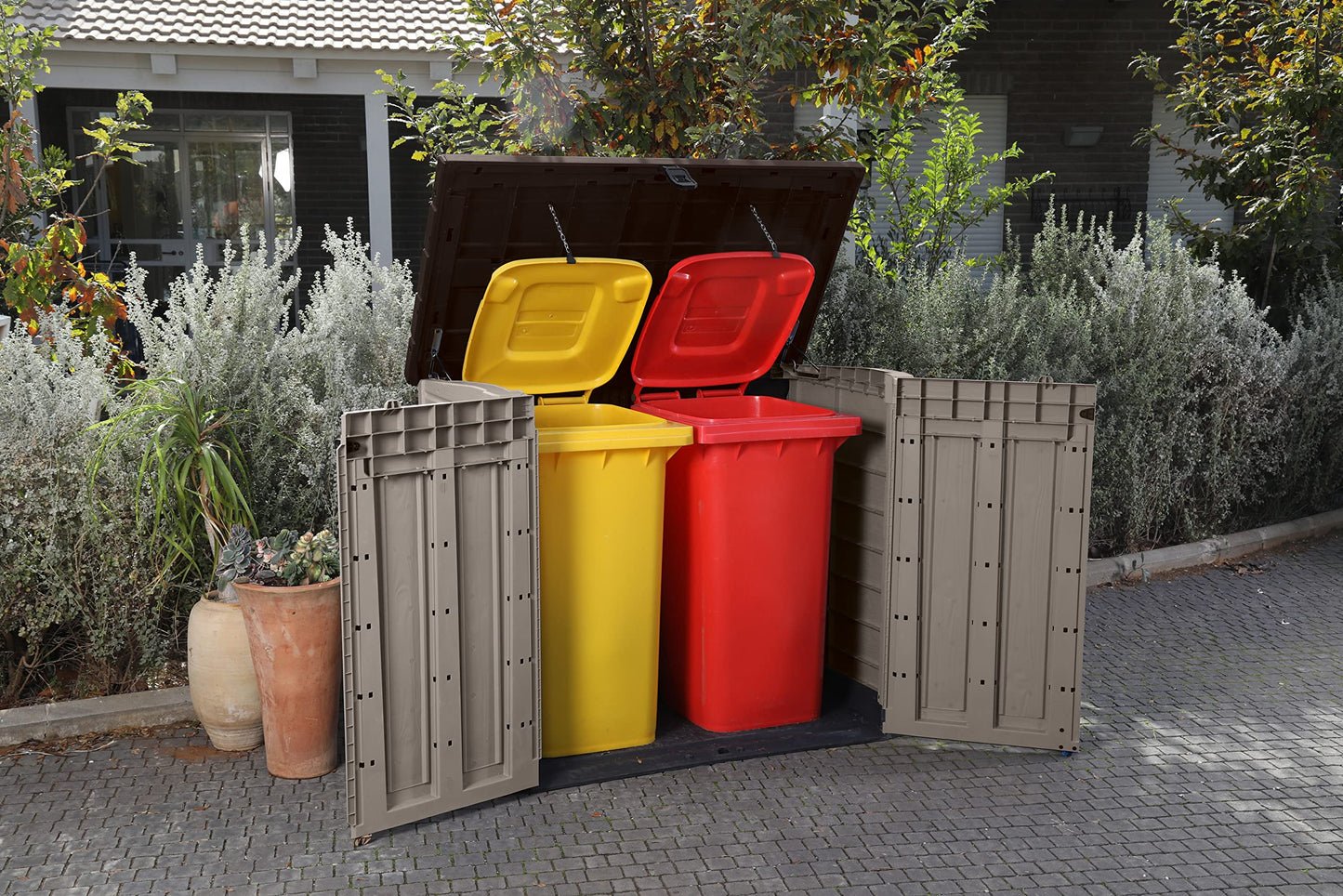 1200L Outdoor Garden Storage Shed with Lift-Up Lid & Double Doors