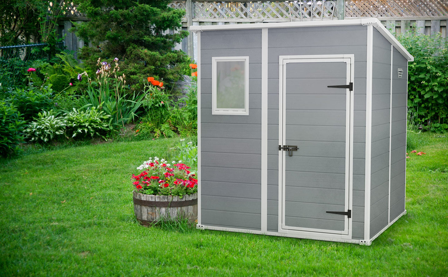 6 x 6ft Pent Garden Storage Shed with Floor, Window & Ventilation