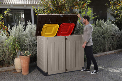 1200L Outdoor Garden Storage Shed with Lift-Up Lid & Double Doors