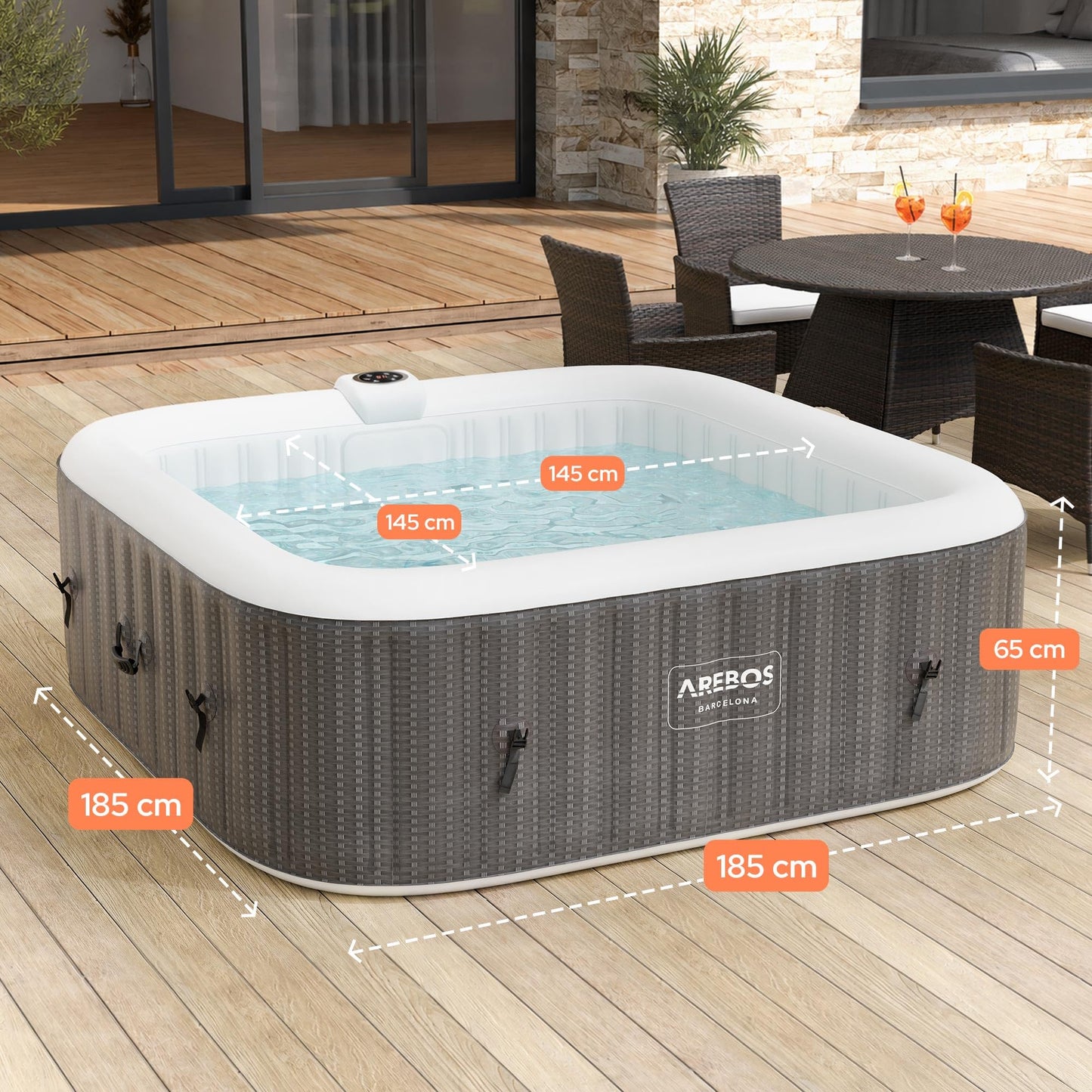 6 Person Inflatable Hot Tub Spa with 130 Massage Jets & Heating