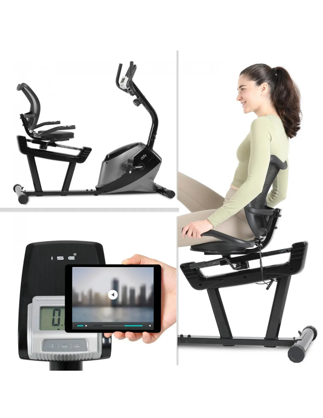 Recumbent Magnetic Exercise Bike with 8 Resistance Levels
