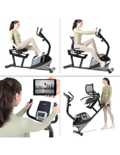 Recumbent Magnetic Exercise Bike with 8 Resistance Levels