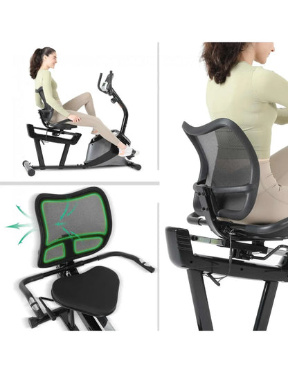 Recumbent Magnetic Exercise Bike with 8 Resistance Levels