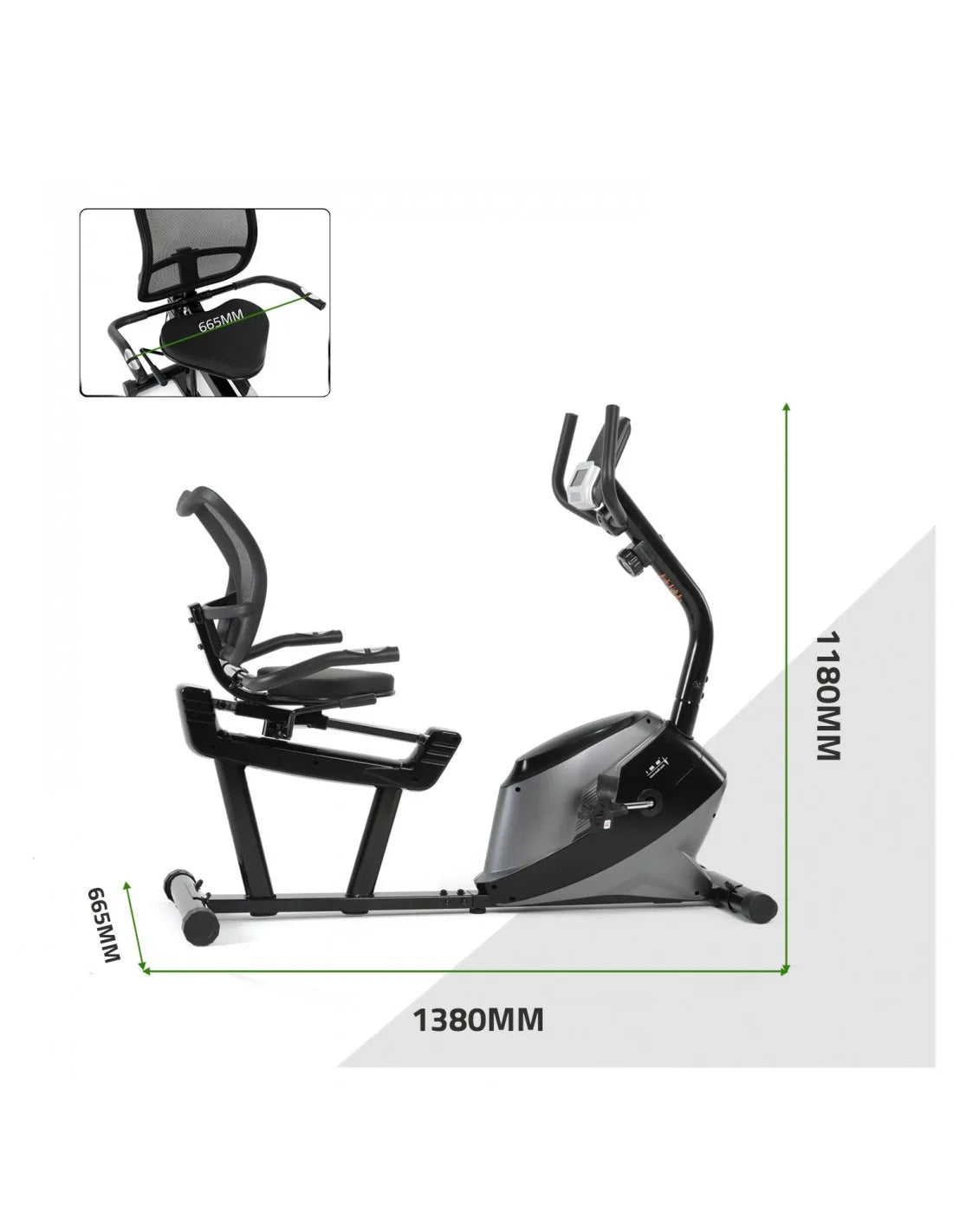Recumbent Magnetic Exercise Bike with 8 Resistance Levels
