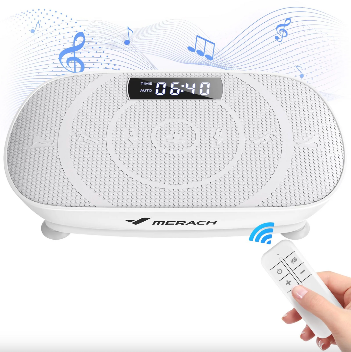 Whole Body Vibration Plate Exercise Machine with Bluetooth Speaker & Resistance Bands