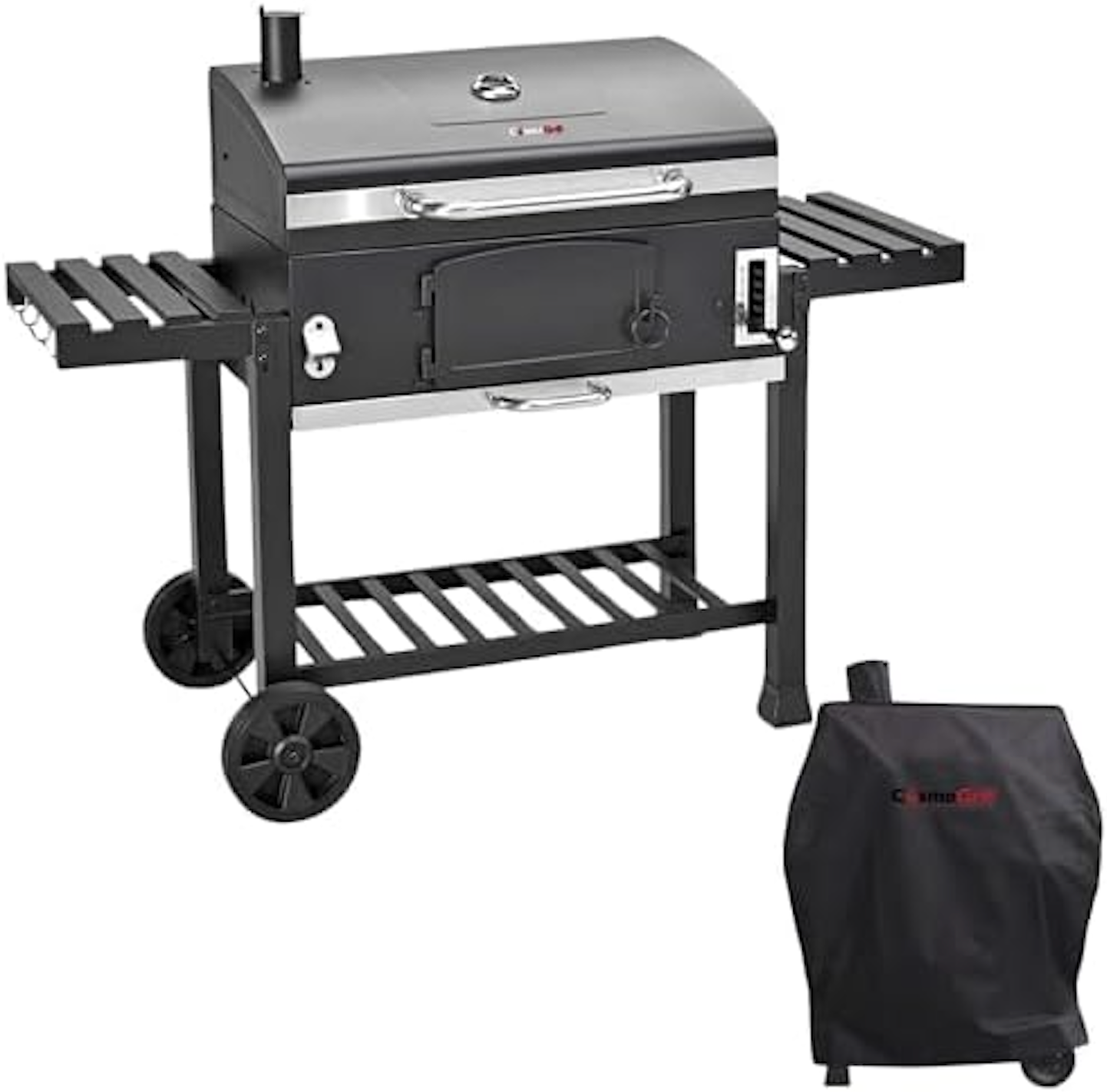 XXL Charcoal Smoker Barbecue with Adjustable Coal Tray & Cover