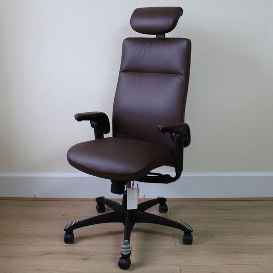 HAG Tribute 9031 Executive Chair, Brown Leather w/ Black Frame - Showroom Model