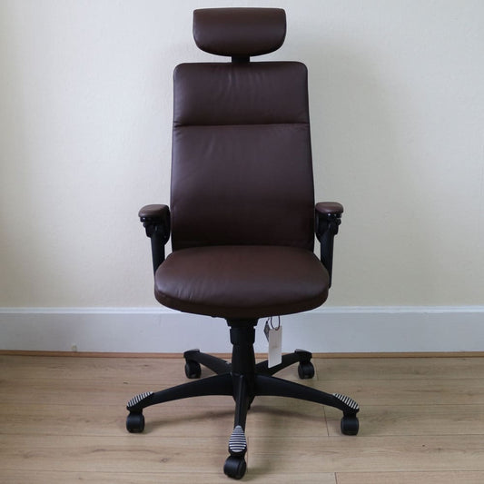 HAG Tribute 9031 Executive Chair, Brown Leather w/ Black Frame - Showroom Model