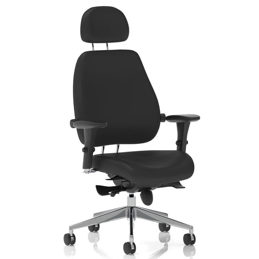 Chiro Plus Ultimate High Back Ergonomic Posture Office Chair - Black Leather