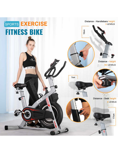Magnetic Indoor Exercise Bike with 8 kg Flywheel